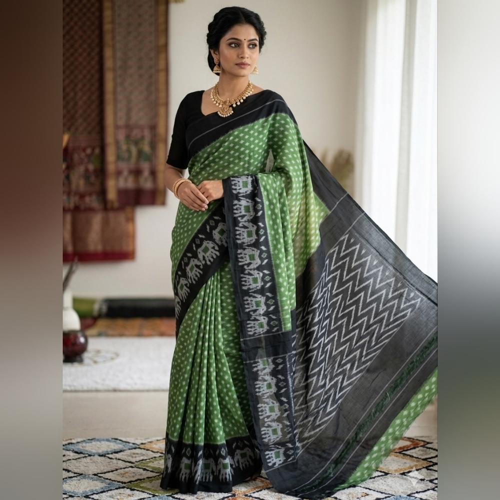 New Women Pure Cotton Pochompally Saree